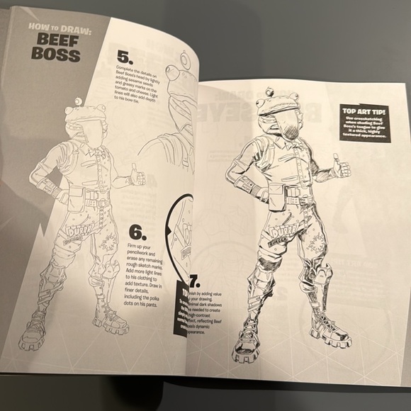 Black and Gray Fortnite Pajama Set and How to Draw book - Picture 10 of 10